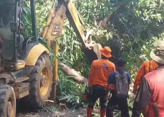 BPBD dan warga lakukan evakuasi.